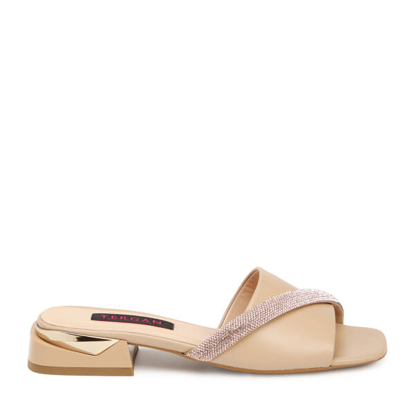 Nude Hakiki Deri Kadın Terlik - K25Y1TR67938-Q0C - 3