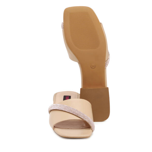 Nude Hakiki Deri Kadın Terlik - K25Y1TR67938-Q0C - 4