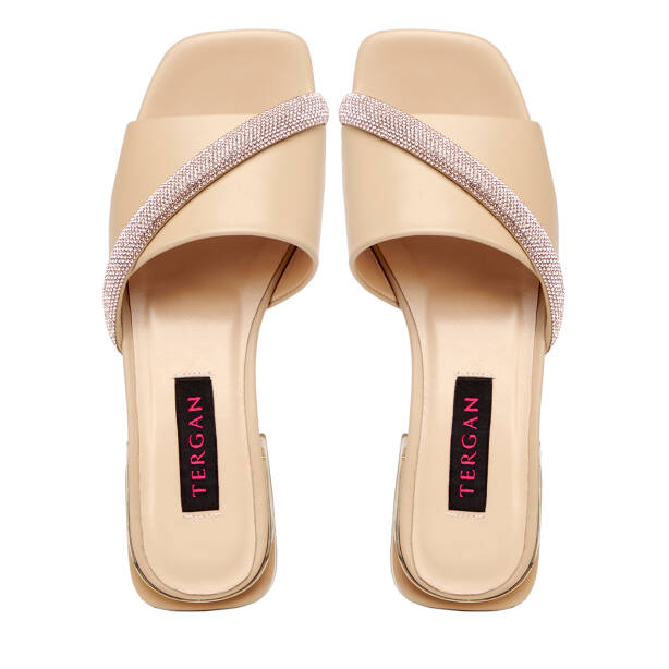 Nude Hakiki Deri Kadın Terlik - K25Y1TR67938-Q0C - 5