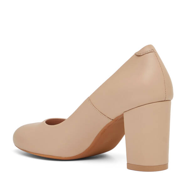Nude Hakiki Deri Kadın Topuklu Ayakkabı - K26I1AY68384-Q0C - 4