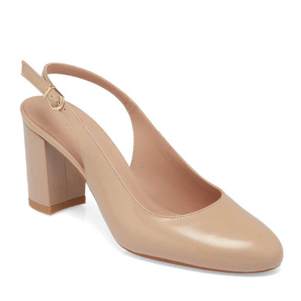 Nude Rugan Deri Kadın Topuklu Ayakkabı - K24I1AY67166-M3G - 1