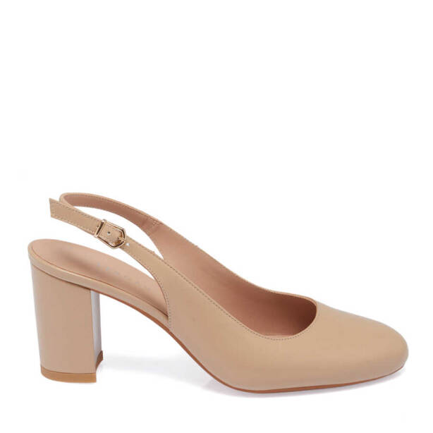 Nude Rugan Deri Kadın Topuklu Ayakkabı - K24I1AY67166-M3G - 3