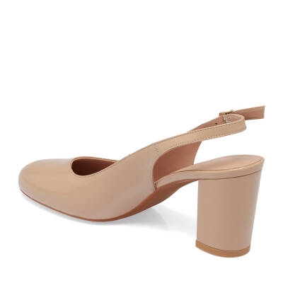  Nude Rugan Deri Kadın Topuklu Ayakkabı - K24I1AY67166-M3G - 2