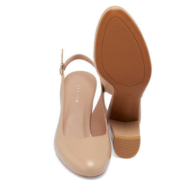  Nude Rugan Deri Kadın Topuklu Ayakkabı - K24I1AY67166-M3G - 4