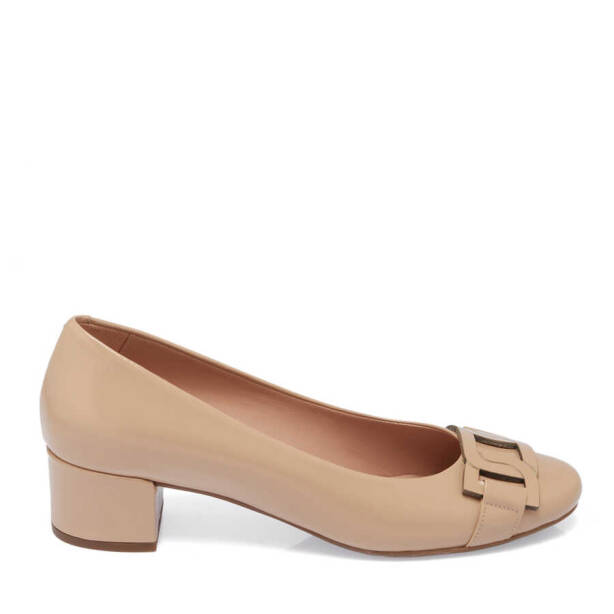 Nude Hakiki Rugan Deri Kadın Topuklu Ayakkabı - K24I1AY67172-M3G - 1