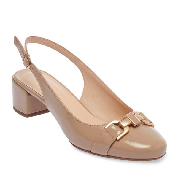 Nude Rugan Deri Kadın Topuklu Ayakkabı - K24I1AY67187-M3G - 1