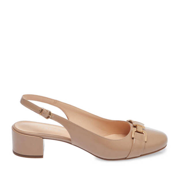 Nude Rugan Deri Kadın Topuklu Ayakkabı - K24I1AY67187-M3G - 3