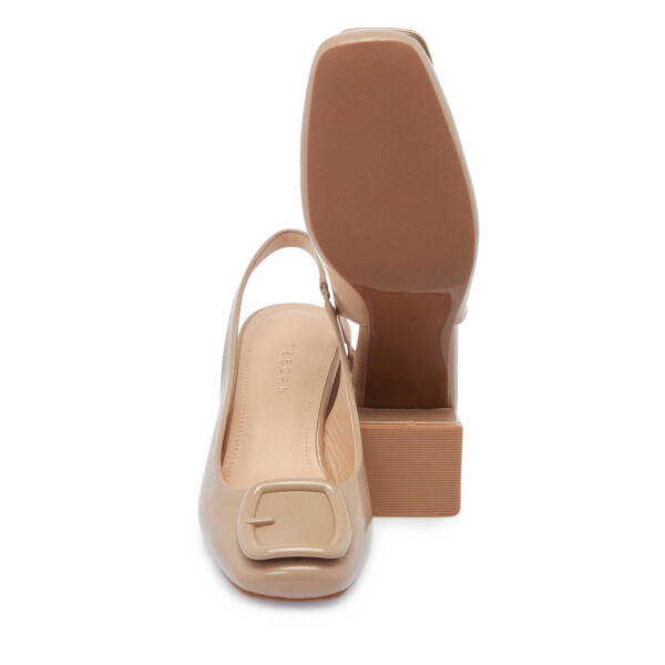Nude Hakiki Rugan Deri Kadın Topuklu Ayakkabı - K25Y1AY67796-M3G - 4