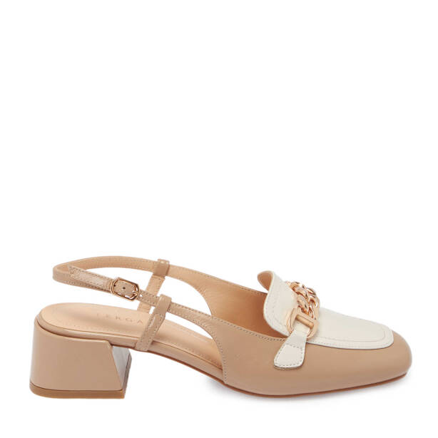 Nude Hakiki Rugan Deri Kadın Topuklu Ayakkabı - K25Y1AY67805-M3G 