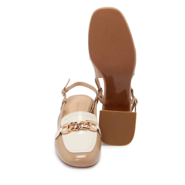 Nude Hakiki Rugan Deri Kadın Topuklu Ayakkabı - K25Y1AY67805-M3G - 4