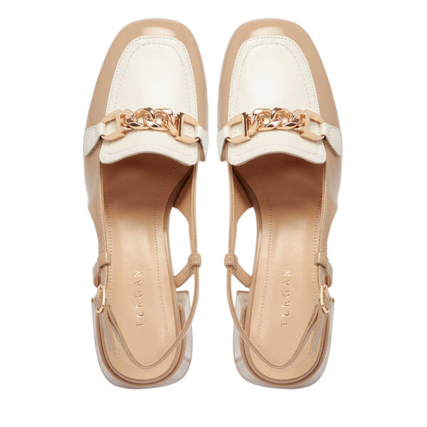 Nude Hakiki Rugan Deri Kadın Topuklu Ayakkabı - K25Y1AY67805-M3G - 5