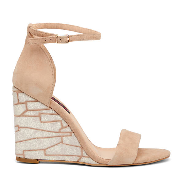 Nude Hakiki Süet Deri Kadın Dolgu Topuklu Ayakkabı - K24Y1AY67251-T5N - 1