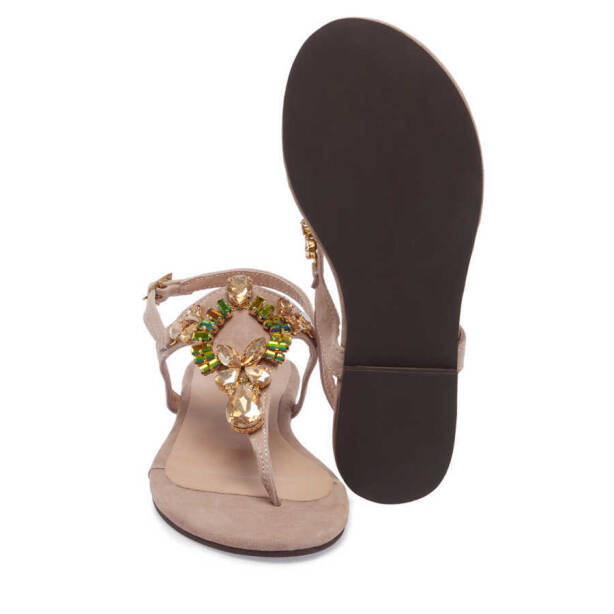 Nude Hakiki Süet Deri Kadın Sandalet - K24Y1SN67407-T5N - 4