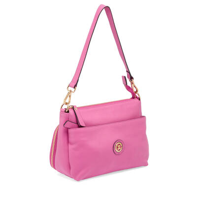Pembe Deri Kadın Çapraz Askılı Çanta - S24K1BC78872-H68 - 2