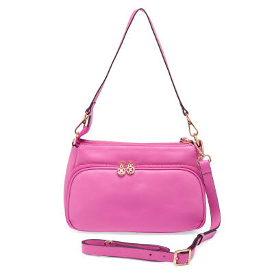 Pembe Deri Kadın Çapraz Askılı Çanta - S24K1BC78872-H68 - 3