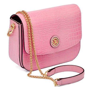 Pembe Deri Kadın Çapraz Askılı Çanta - S24K1BC79933-U5F - 2