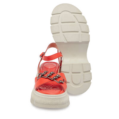 Pembe Deri Kadın Sandalet - K24Y1SN67155-J76 - 4