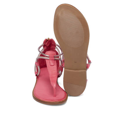 Pembe Deri Kadın Sandalet - K24Y1SN67415-S1T - 4