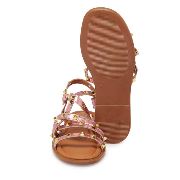 Pembe Deri Kadın Sandalet - K25Y1SN67778-J91 - Tergan