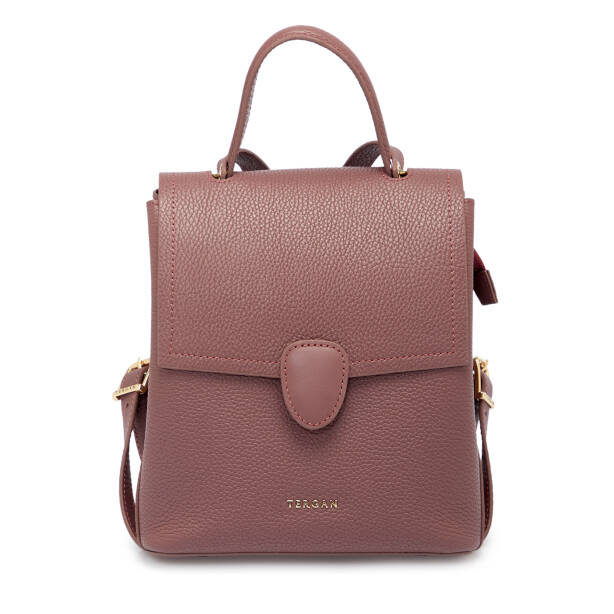 Pembe Hakiki Deri Kadın Sırt Çantası - S1SR00080492-V3K 