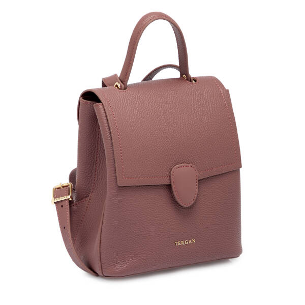 Pembe Hakiki Deri Kadın Sırt Çantası - S1SR00080492-V3K - 2