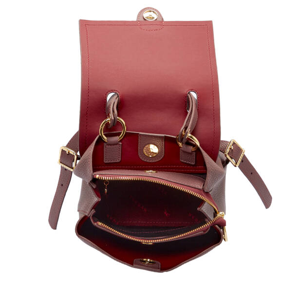 Pembe Hakiki Deri Kadın Sırt Çantası - S1SR00080492-V3K - 4