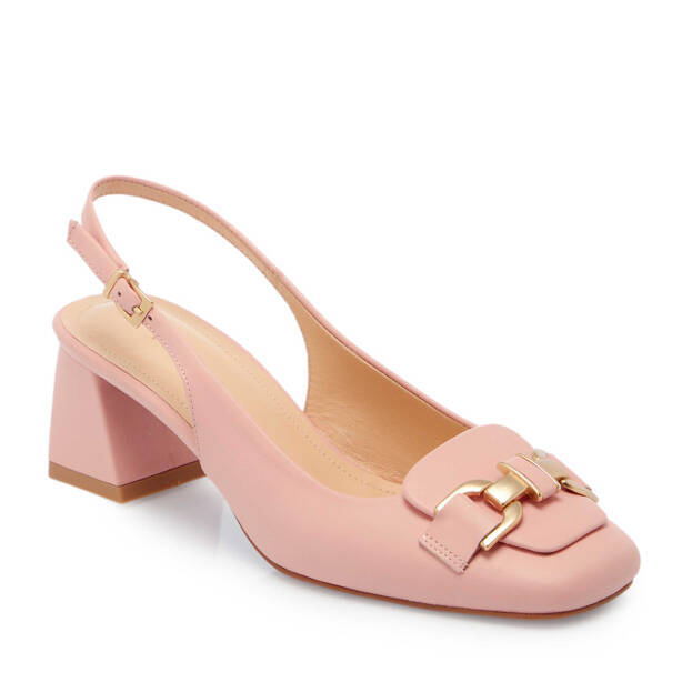 Pembe Hakiki Deri Kadın Topuklu Ayakkabı - K25Y1AY67801-A60 - 2