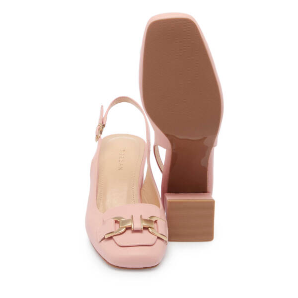 Pembe Hakiki Deri Kadın Topuklu Ayakkabı - K25Y1AY67801-A60 - 4