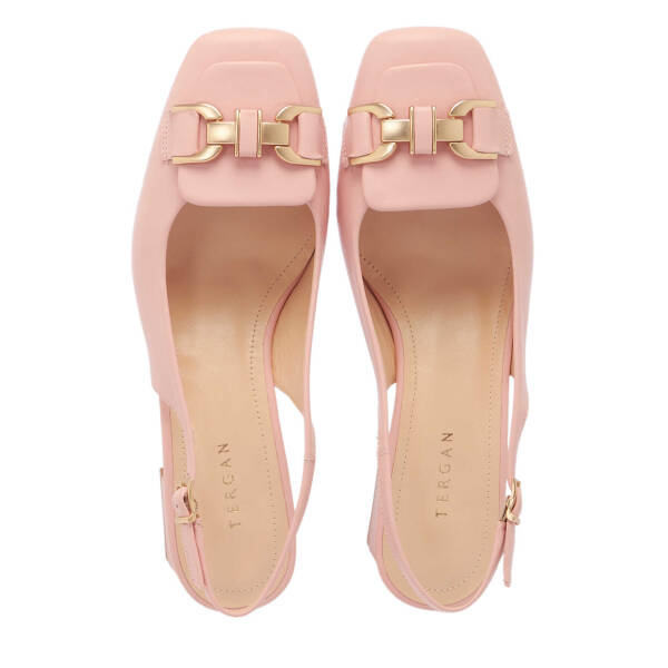 Pembe Hakiki Deri Kadın Topuklu Ayakkabı - K25Y1AY67801-A60 - 5