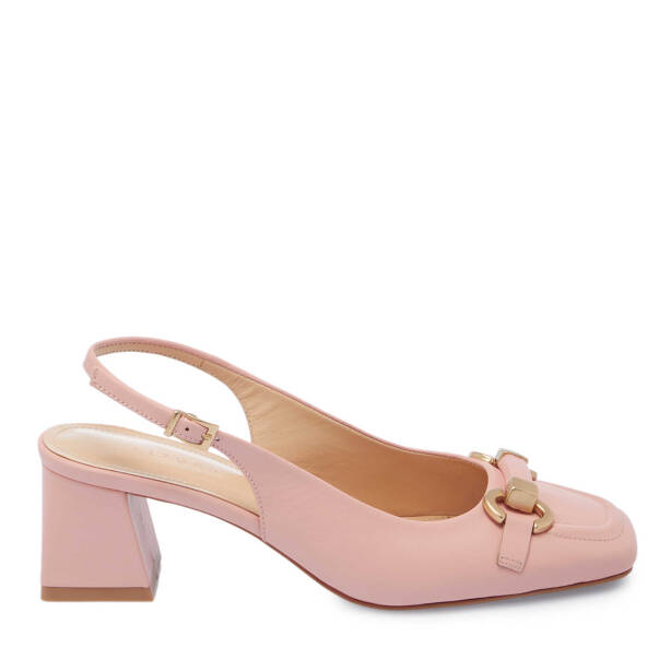 Pembe Deri Kadın Topuklu Ayakkabı - K25Y1AY67802-A60 - Tergan