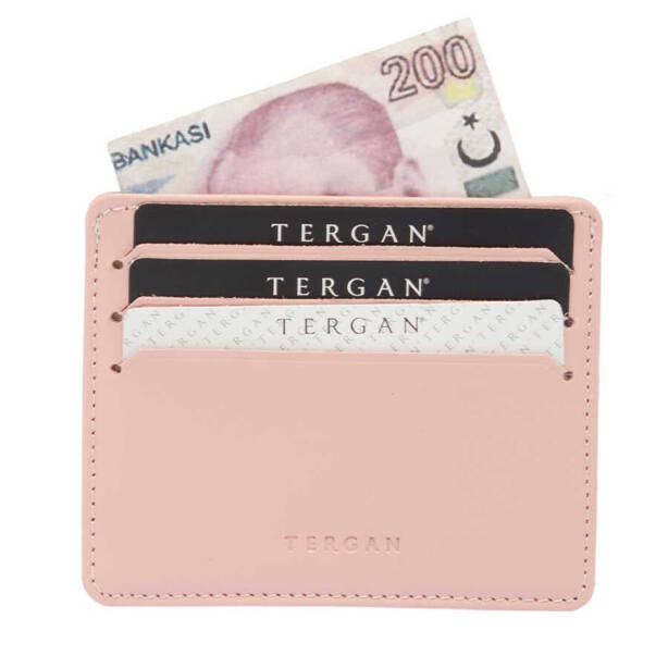 Pembe Hakiki Deri Unisex Kredi Kartlık - S1KK00001050-T4K - 3
