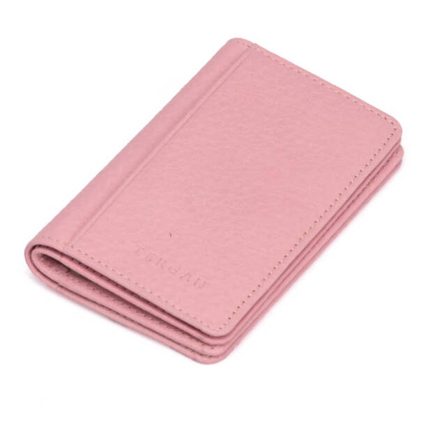 Pembe Hakiki Deri Unisex Kredi Kartlık - S1KK00001601-M4M 