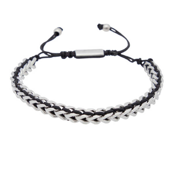 Platin Deri - Çelik Erkek Bileklik - E1BLK0410334-S0X - 1