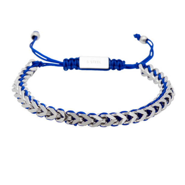 Platin Deri - Çelik Erkek Bileklik - E1BLK0410334-U0Q 