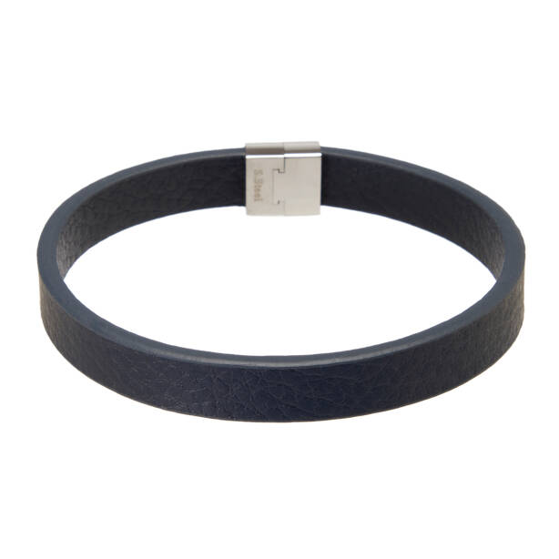 Platin Deri-Çelik Erkek Bileklik - E1BLK0410491-U0Q 