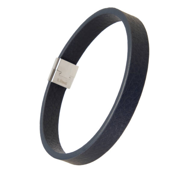 Platin Deri-Çelik Erkek Bileklik - E1BLK0410491-U0Q - 2
