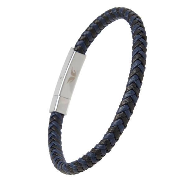 Platin Deri-Çelik Erkek Bileklik - E1BLK0410499-U0Q - 2