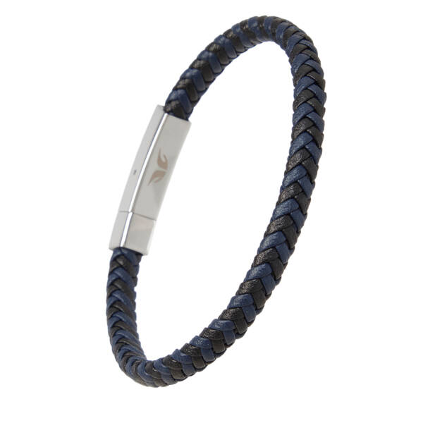 Platin Deri-Çelik Erkek Bileklik - E1BLK0410499-U0Q - 2