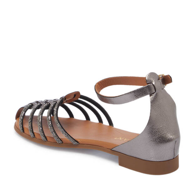 Platin Deri Kadın Sandalet - K25Y1SN67777-M4Q - Tergan