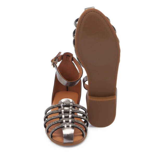 Platin Deri Kadın Sandalet - K25Y1SN67777-M4Q - Tergan