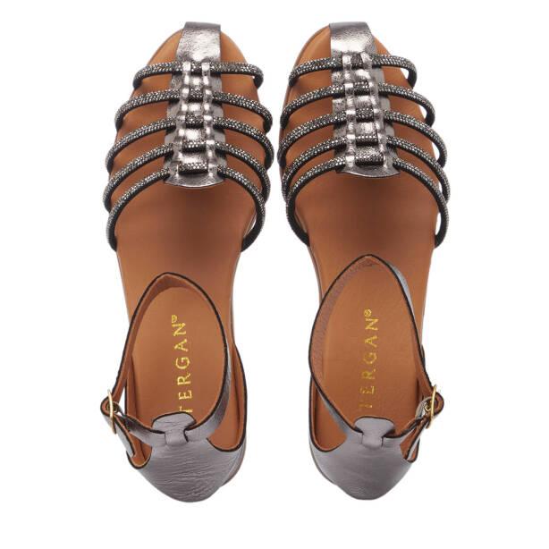 Platin Deri Kadın Sandalet - K25Y1SN67777-M4Q - Tergan