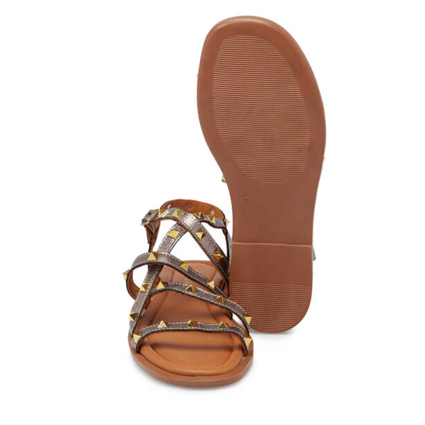 Platin Hakiki Deri Kadın Sandalet - K25Y1SN67778-M4Q - 4