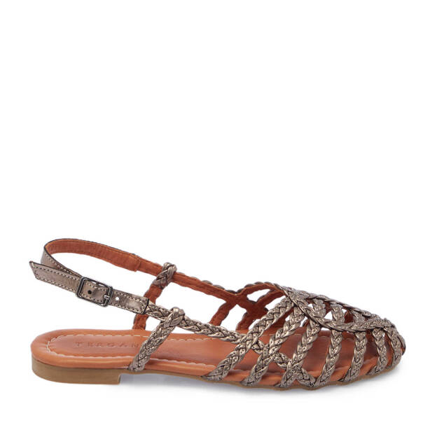 Platin Hakiki Deri Kadın Sandalet - K25Y1SN67954-O1U 