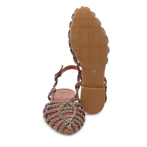 Platin Hakiki Deri Kadın Sandalet - K25Y1SN67954-O1U - 4