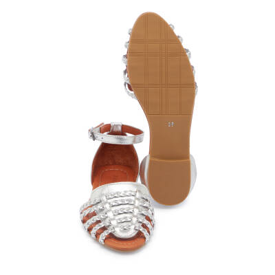 Platin Deri Kadın Sandalet - K25Y1SN67955-L9L - 4