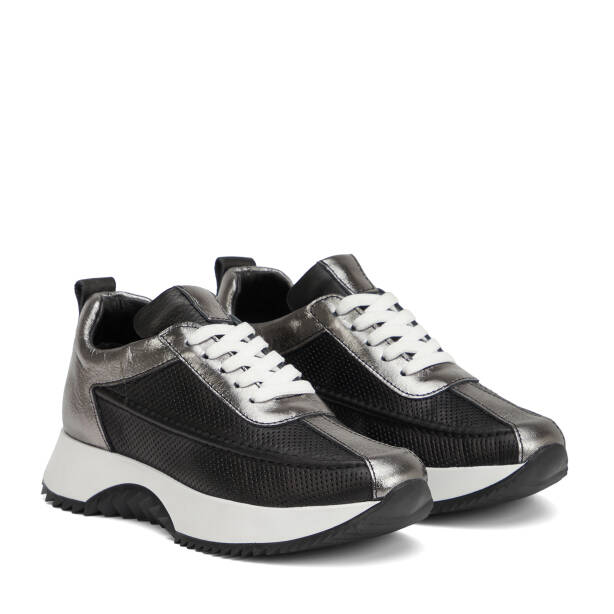 Platin Hakiki Deri Kadın Sneaker - K26I1AY68474-M4Q - 2
