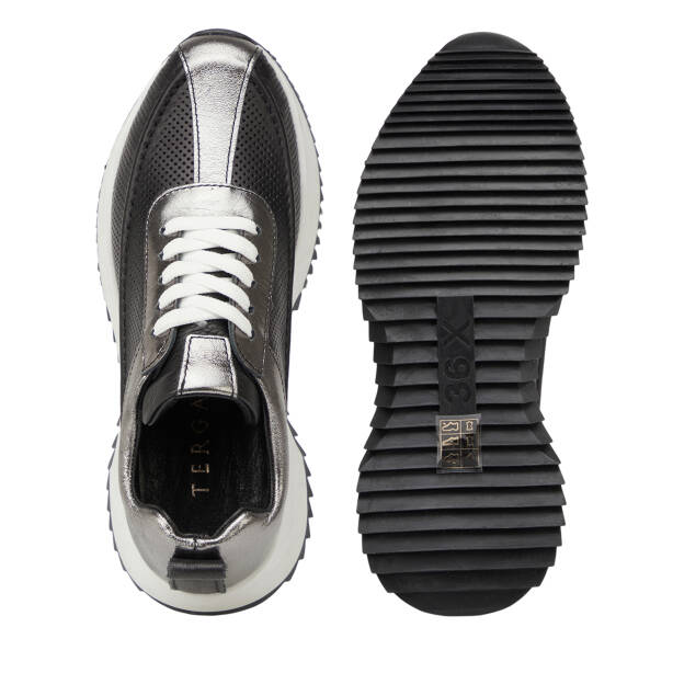Platin Hakiki Deri Kadın Sneaker - K26I1AY68474-M4Q - 6