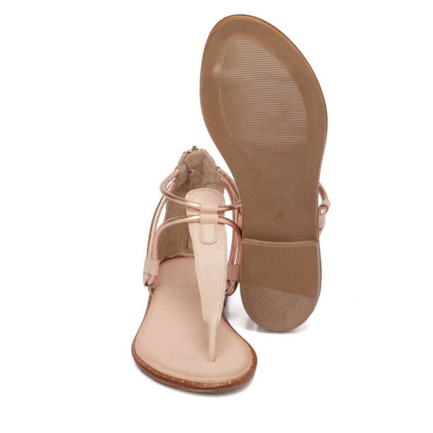 Pudra Hakiki Deri Kadın Sandalet - K24Y1SN67415-A67 - 4