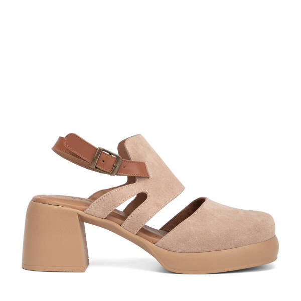 Pudra Hakiki Süet Deri Kadın Sandalet - K26Y1SN68553-A47 - 1