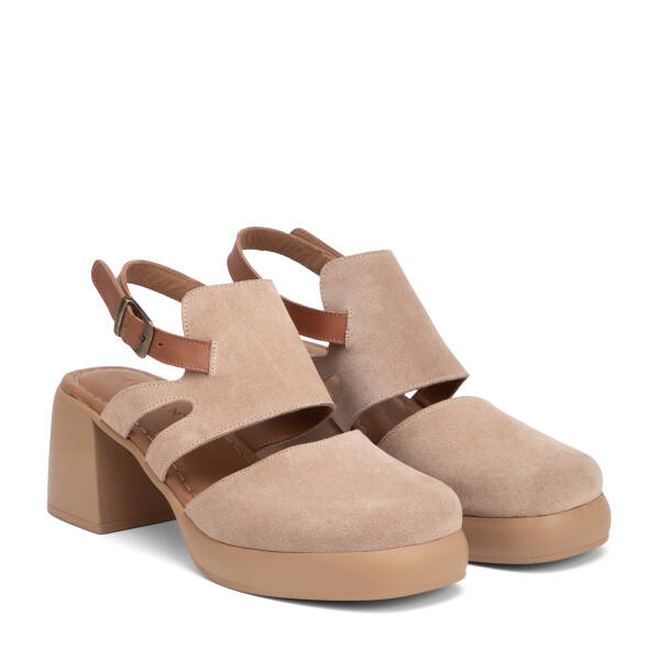Pudra Hakiki Süet Deri Kadın Sandalet - K26Y1SN68553-A47 - 2